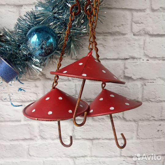 Декоративные крючки подвесные мухоморные зонтики