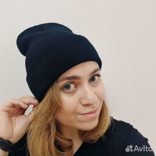Шапка бини однотонная