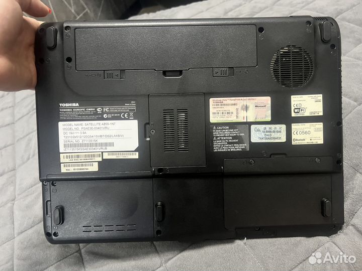 Ноутбук Toshiba satellite a200-1n7
