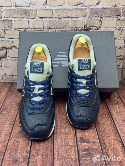 Кроссовки new balance 574 кожаные премиум