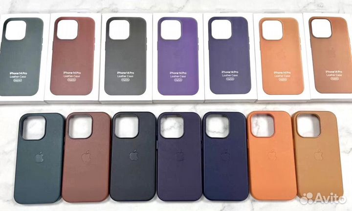 Чехол Leather Case на iPhone 14 Pro/Pro max