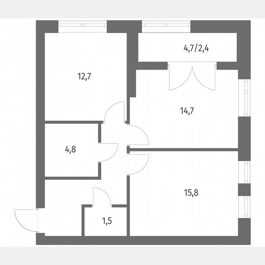 2-к. квартира, 60,1 м², 2/13 эт.