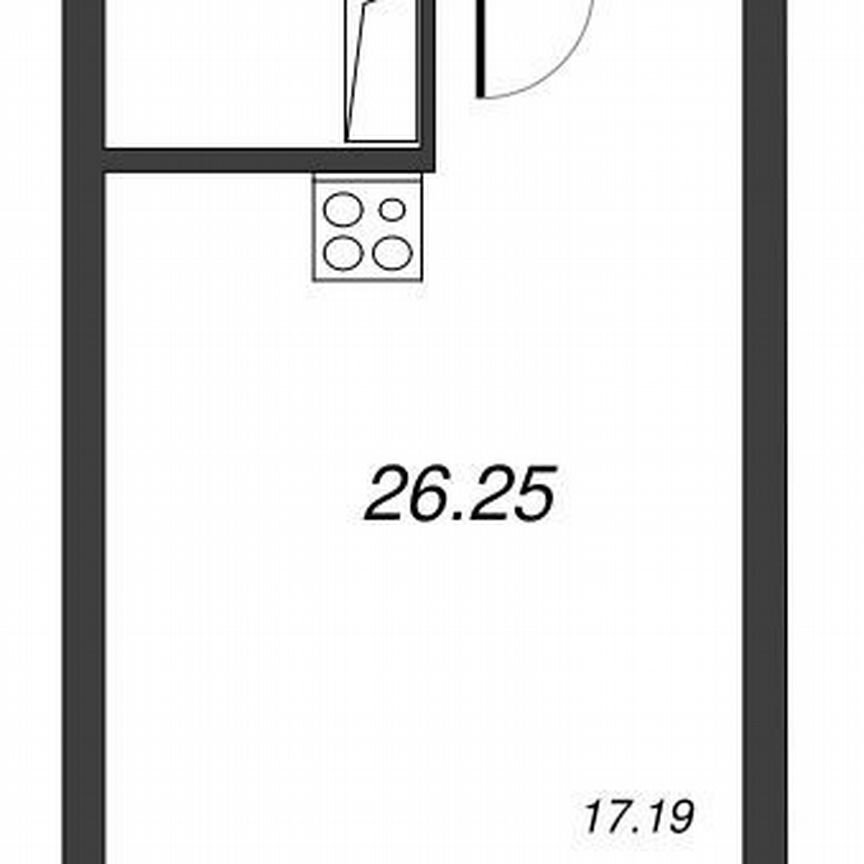 Квартира-студия, 29,2 м², 2/22 эт.