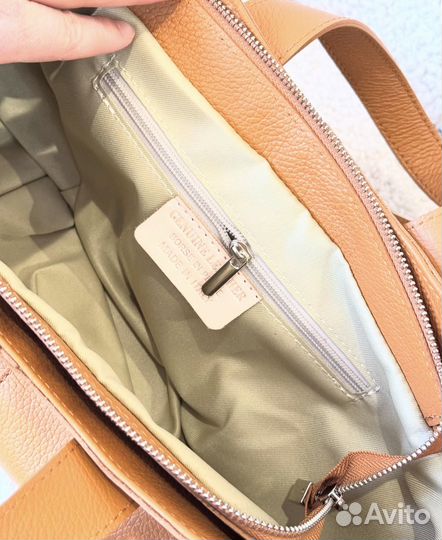 Сумка натуральная кожа италия коричневая