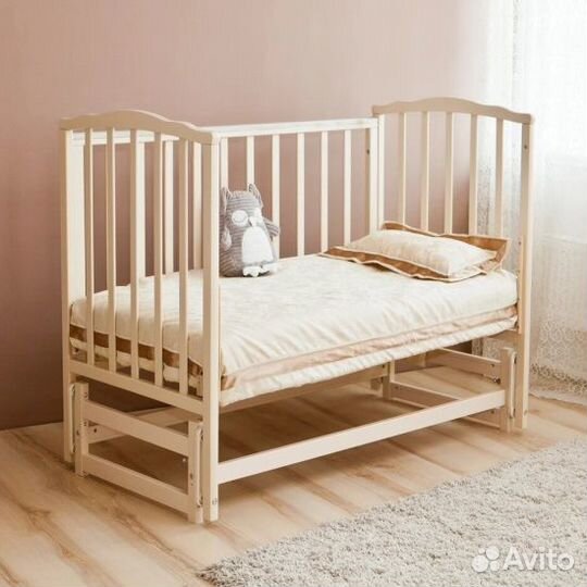 Детская кроватка маятник продольный Красная Звезда