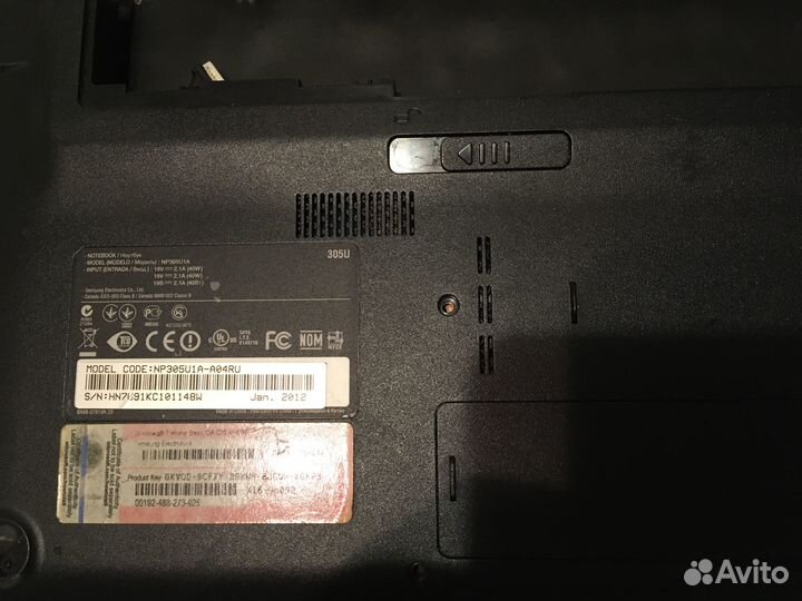 Samsung NP305U1A корпус с нерабочей платой