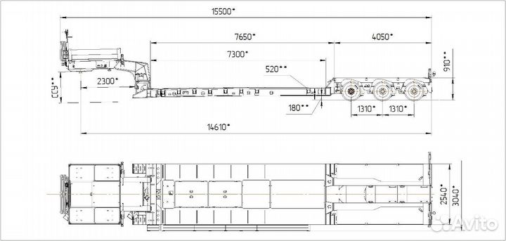 Полуприцеп трал (тяжеловоз) СпецПрицеп 99426G, 2022