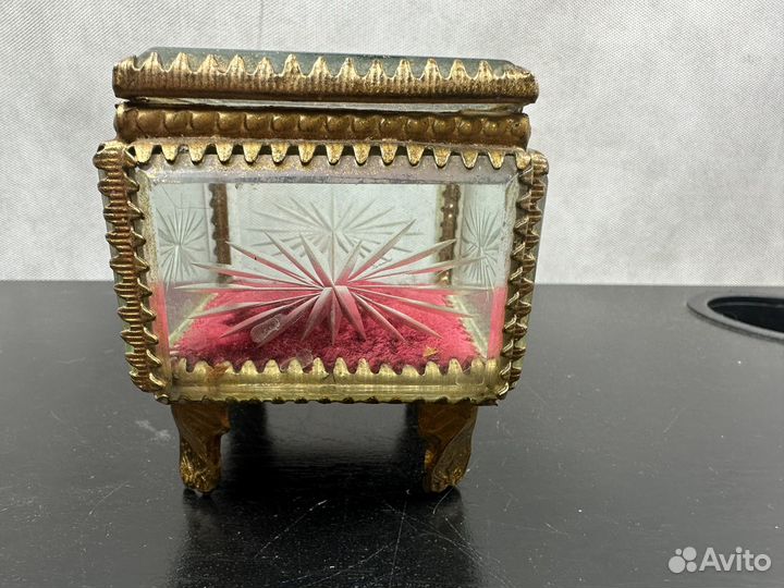 Ларец старинный редкий латунь шкатулка