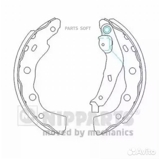 Nipparts J3505034 Колодки тормозные барабанные