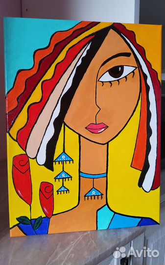 Интерьерная картина Девушки, холст, акрил