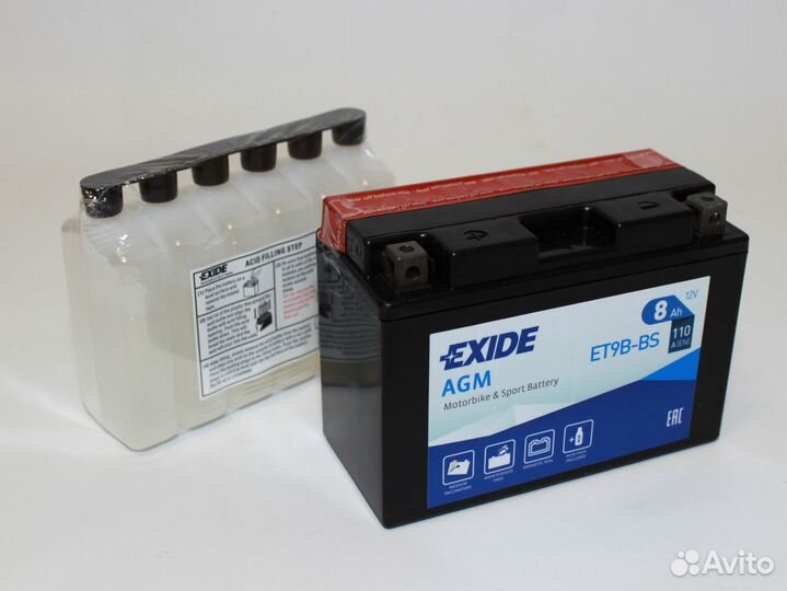 Аккумулятор Exide 8Ач прям.поляр. ET9B-BS