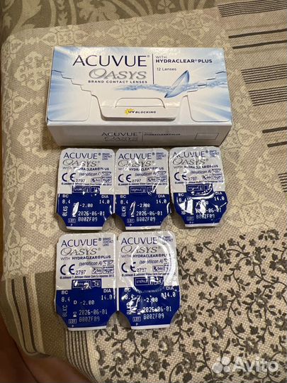 Контактные линзы acuvue oasys -1,75 и -2.00