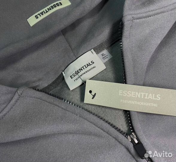 Зип-худи Essentials fear of God Серая