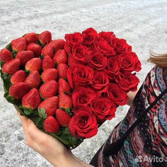 Сердце из цветов 021