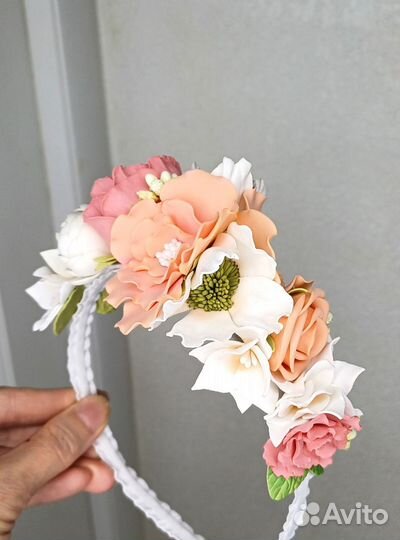 Ободок с цветами Ручная работа