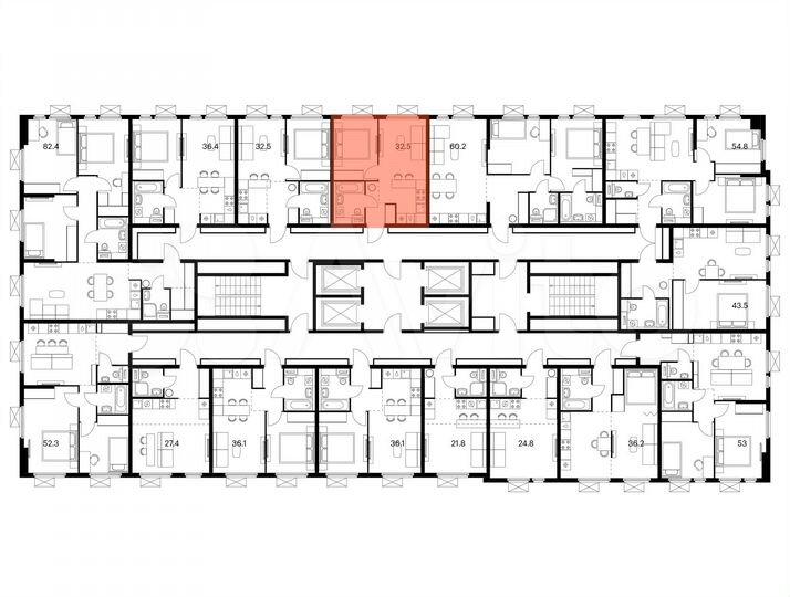 1-к. квартира, 32,5 м², 6/24 эт.
