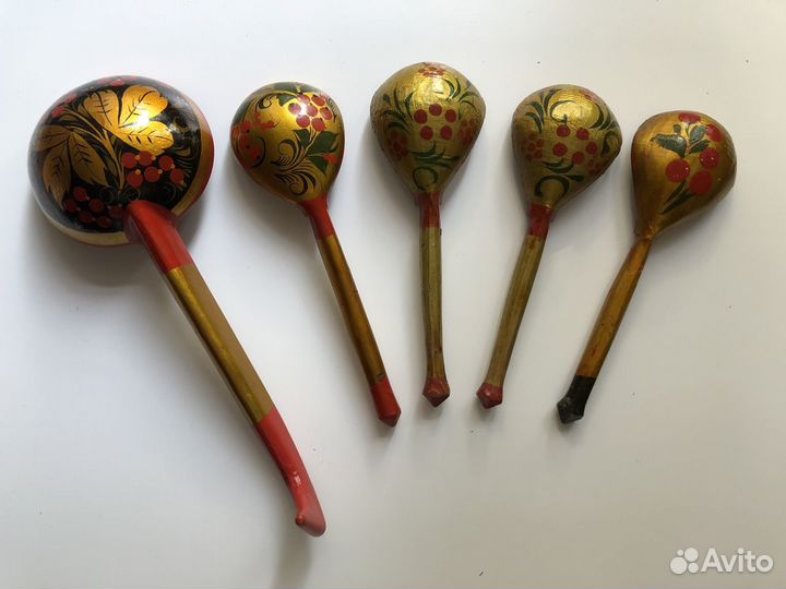 Хохлома СССР пакетом, 8 предметов, б/у