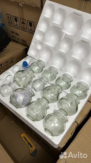 Стеклянные баночки для массажа/хиджамы art1