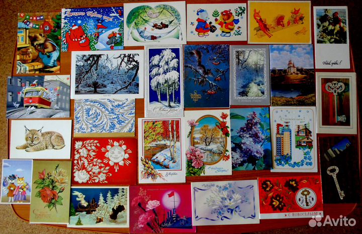 Открытки СССР С Новым годом и др, календарики