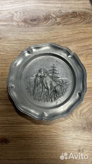 Тарелка оловянная на стену, германия 22см