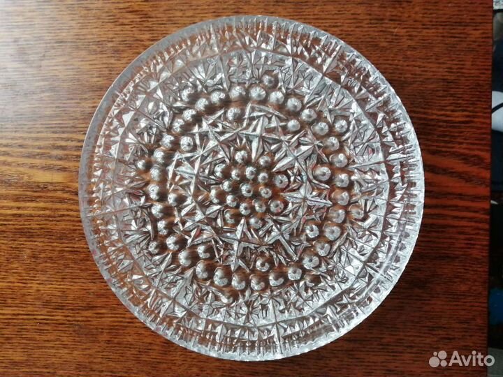 Плоская тарелка - поднос Хрусталь
