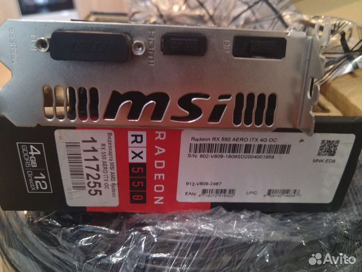Видеокарта MSI Radeon RX 550 aero ITX 4G OC