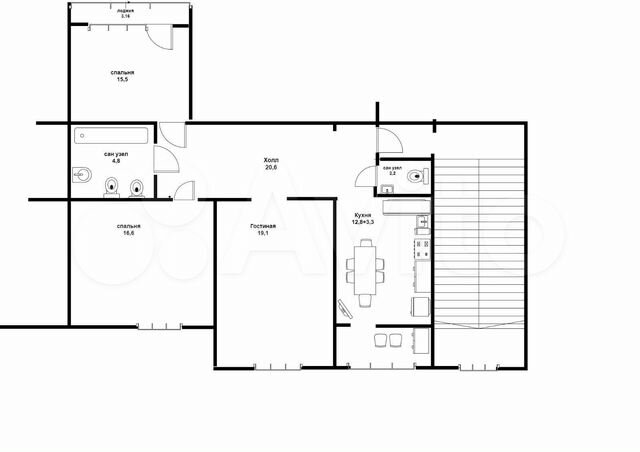 3-к. квартира, 92 м², 4/5 эт.