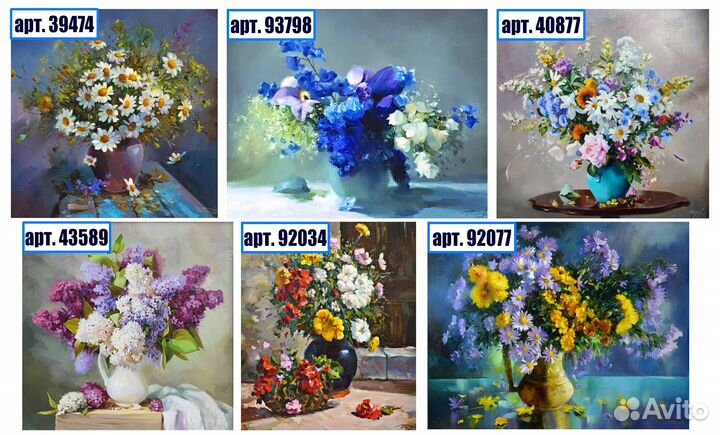 Картина маслом натюрморт ваза с цветами