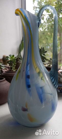 Кувшин цветное стекло СССР