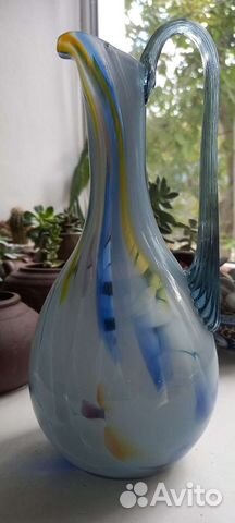 Кувшин цветное стекло СССР