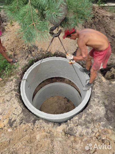 Септик из бетонных колец/Выгребная яма/Канализация