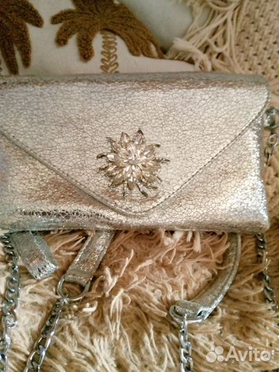 Сумка женская клатч через плечо на цепочке