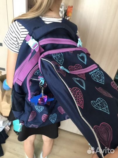 Школьный рюкзак grizzly с мешком для обуви