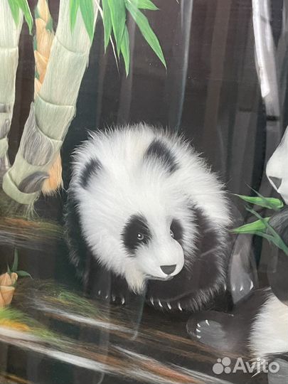 Картина интерьерная из войлока «Панды»