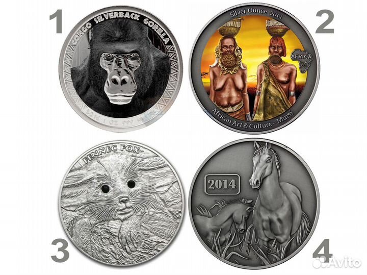 Серебряные монеты Конго Ниуэ Токелау