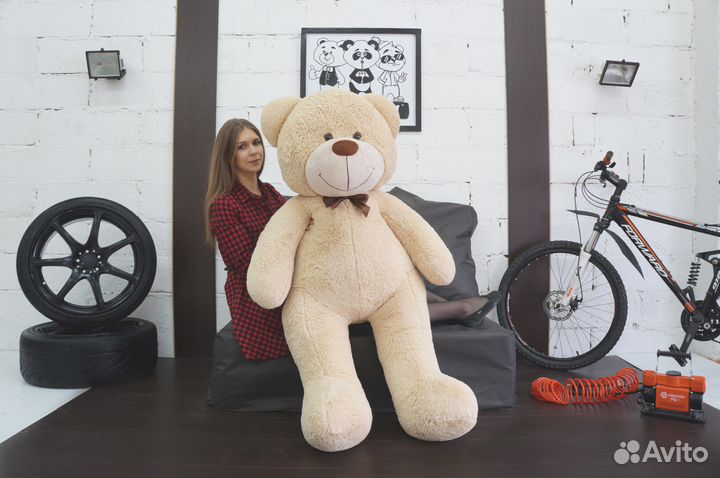 Плюшевый мишка Фёдор 175 см (молочный)