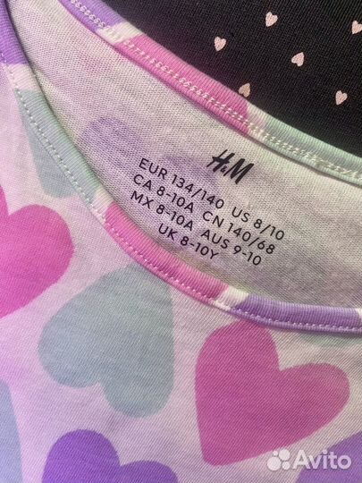 Комплект лонгсливов для девочки 134 h&m