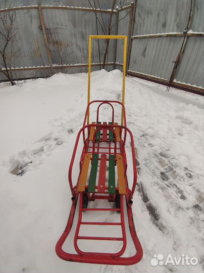 Санки для двоих с колесами бу