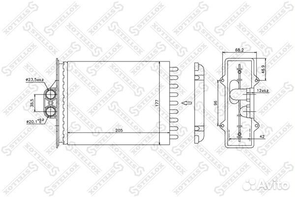 Радиатор печки с AC Opel Vectra all 95 1035056SX