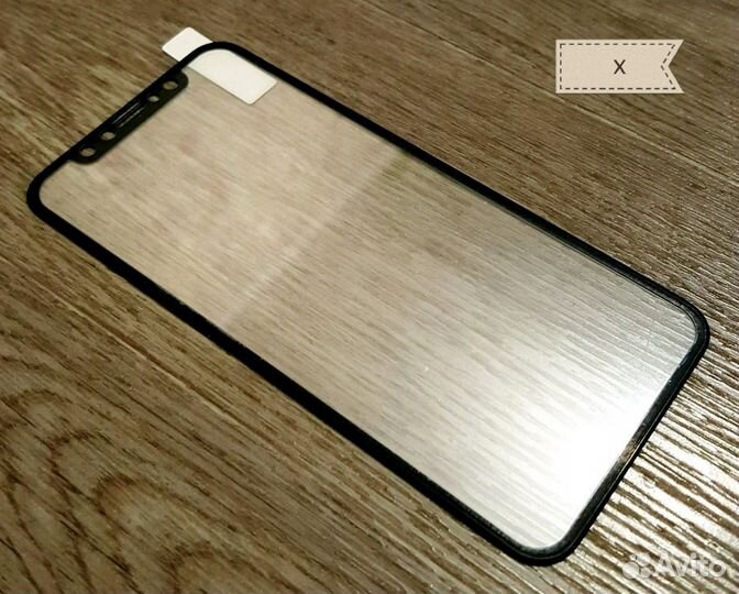 Защитное стекло на iPhone X чёрное