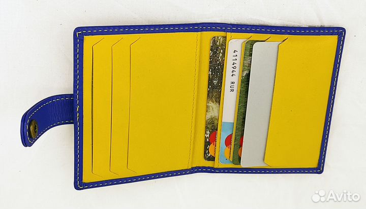 Экранирующиая визитница из кожи для 8 банк.карт