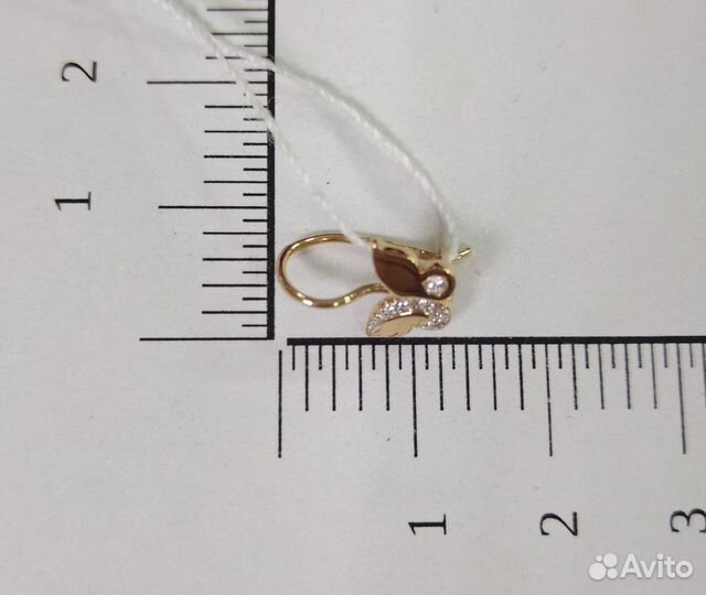 Золотые серьги с фианитом (7720)