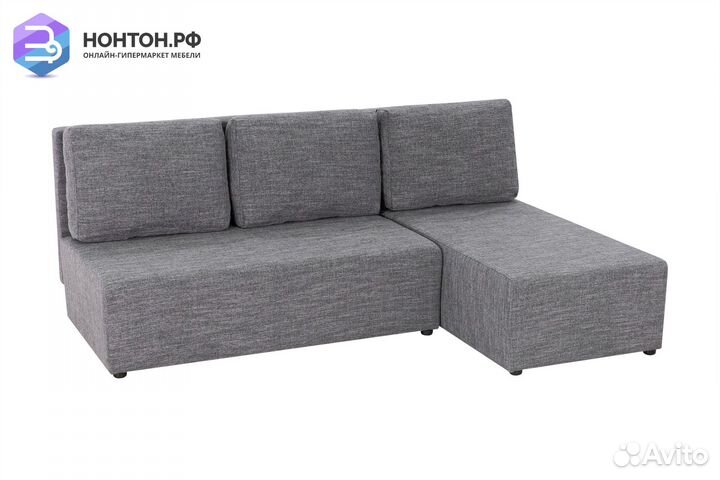 Диван угловой еврокнижка Комо серый