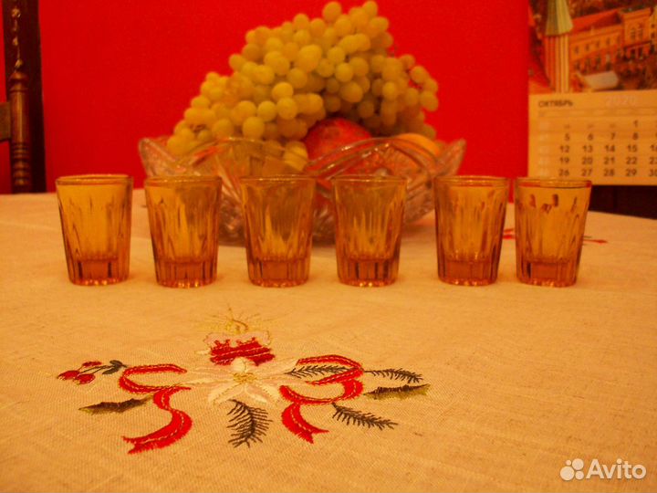 Стеклянные хрустальные стаканы стопки СССР от