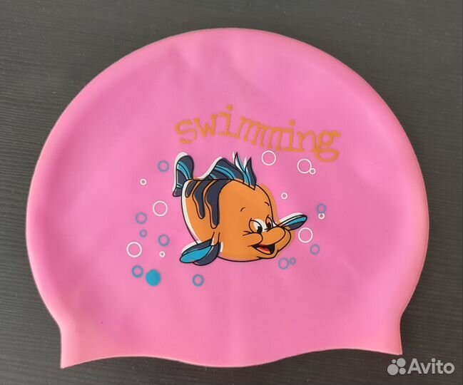 Красивая Детская Силиконовая Шапочка для плавания