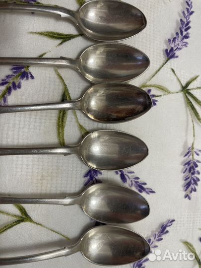 Комплект редких чайных ложек серебро 84 Овчинников