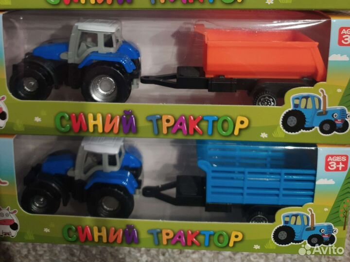 Синий трактор машинка 16см*4см