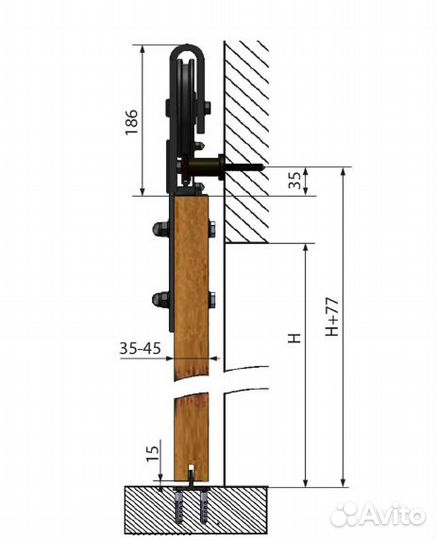 Комплект фурнитуры для раздвижных дверей
