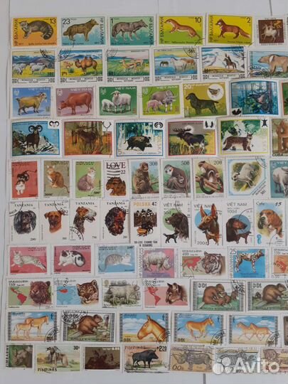 Марки иностранные животные