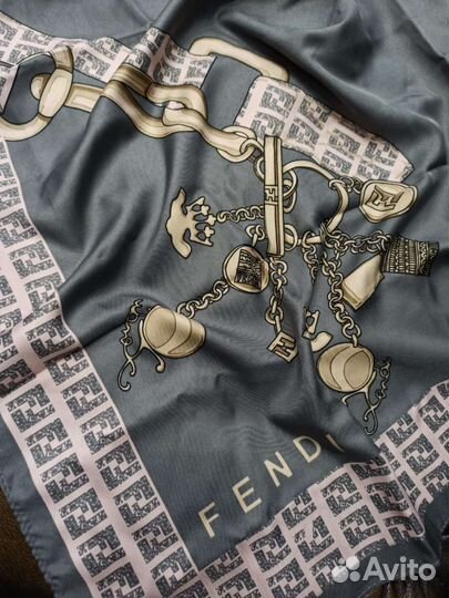 Платок шелковый 95cm fendi италия